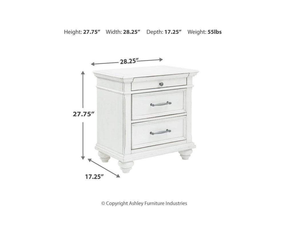 Kanwyn Queen Panel Storage Bed, Dresser, Mirror and Nightstand