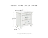 Cama Kanwyn King con paneles, tocador, espejo y dos mesitas de noche