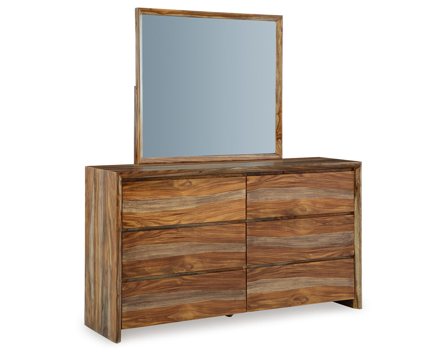 Dressonni California King Panel Bed, Dresser and Mirror