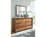 Cama con paneles, tocador y espejo Dressonni California King