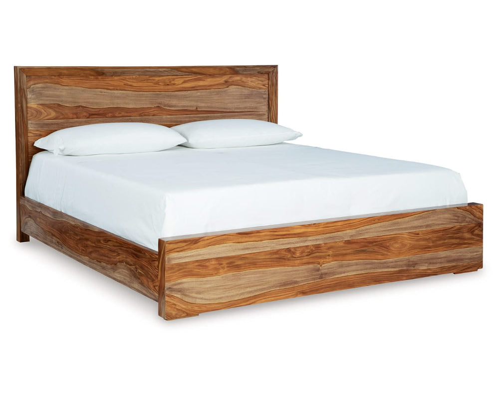 Cama con paneles, tocador y espejo Dressonni California King