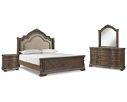 Charmond King Sleigh Bed, Dresser, Mirror and Nightstand