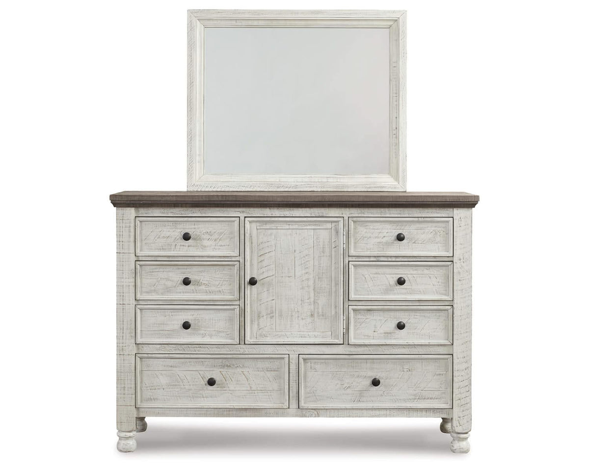 Havalance King Sleigh Bed with Storage, Dresser and Mirror