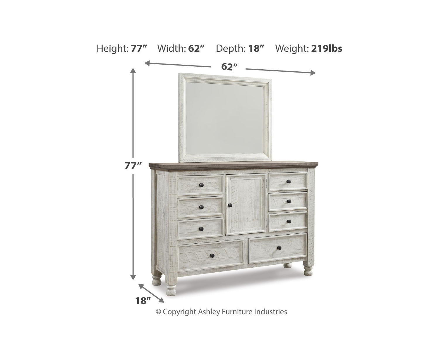 Havalance Dresser and Mirror