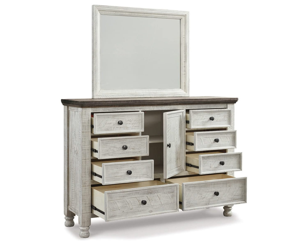 Havalance King Sleigh Bed with Storage, Dresser and Mirror