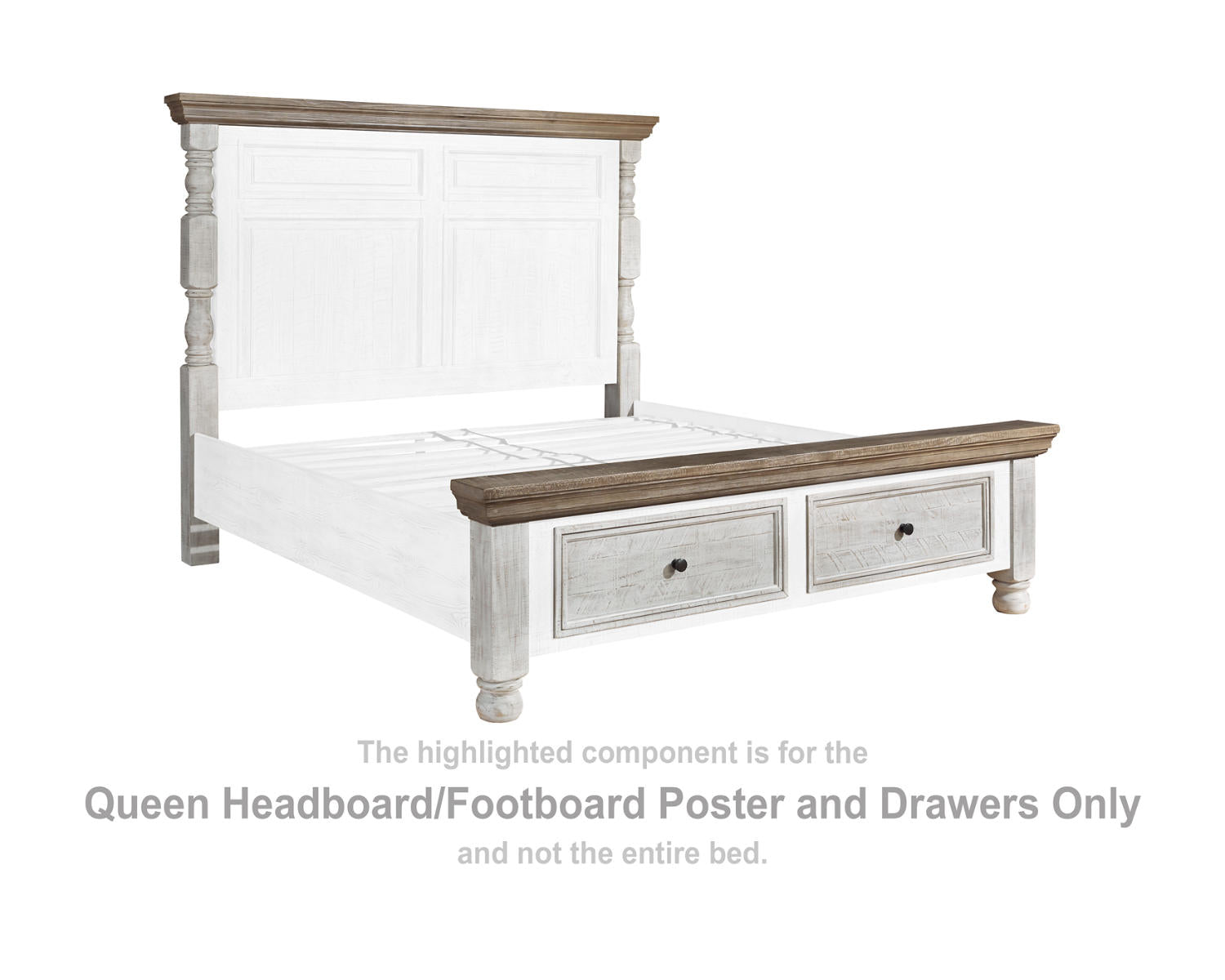 Havalance Queen Headboard/Footboard Posts/Drawers