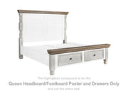 Havalance Queen Headboard/Footboard Posts/Drawers