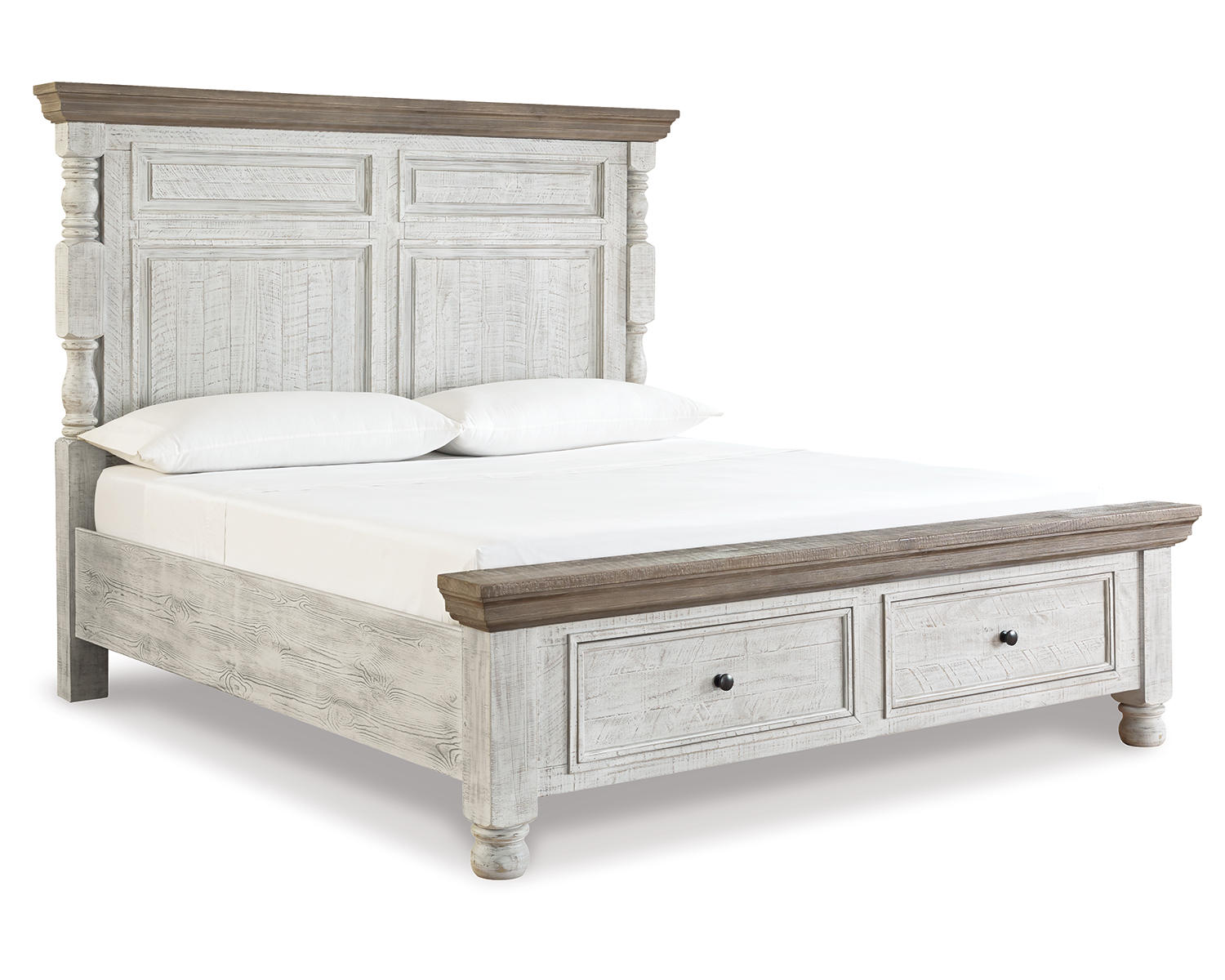 Havalance Queen Poster Bed with 2 Storage Drawers