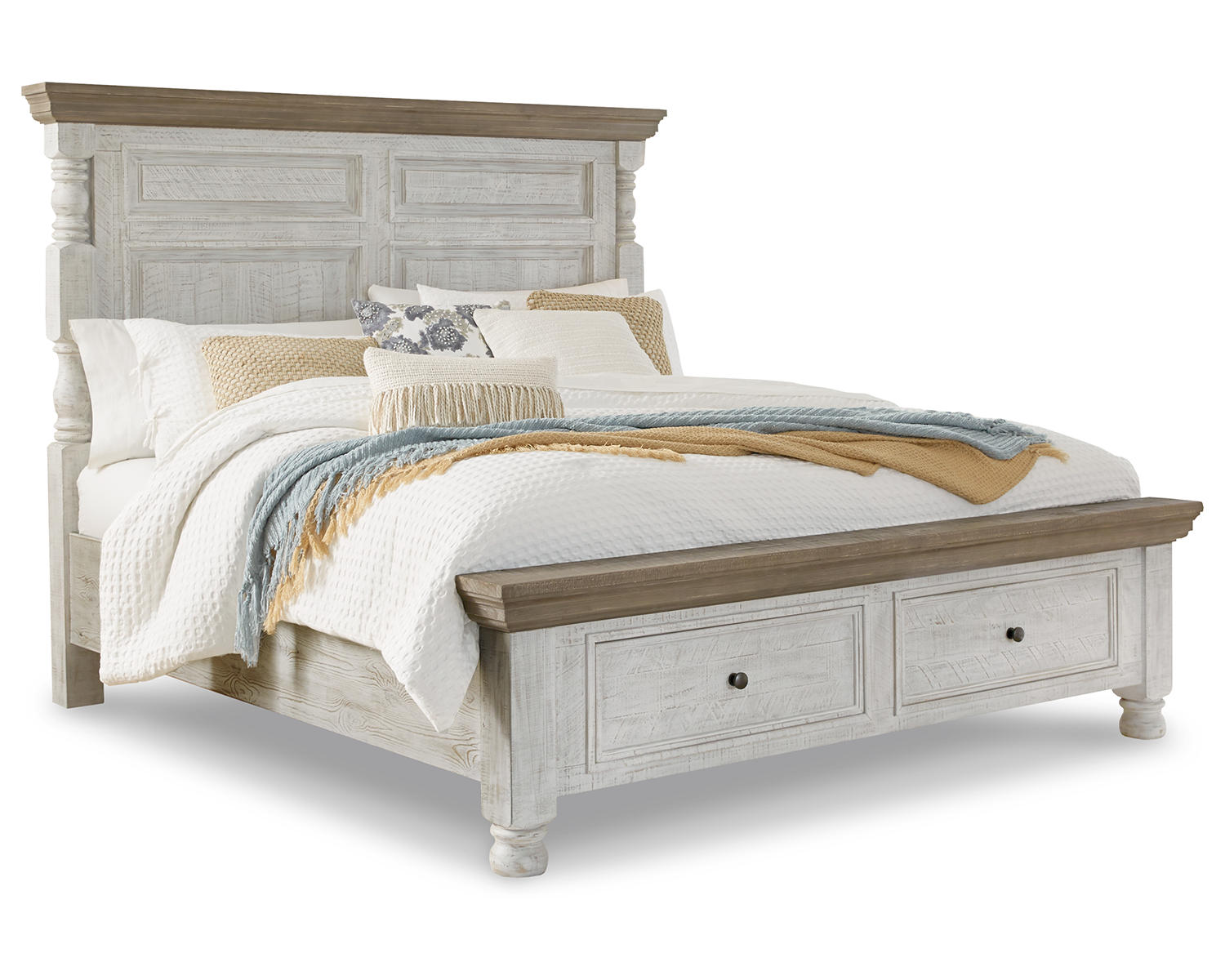 Havalance Queen Poster Bed with 2 Storage Drawers