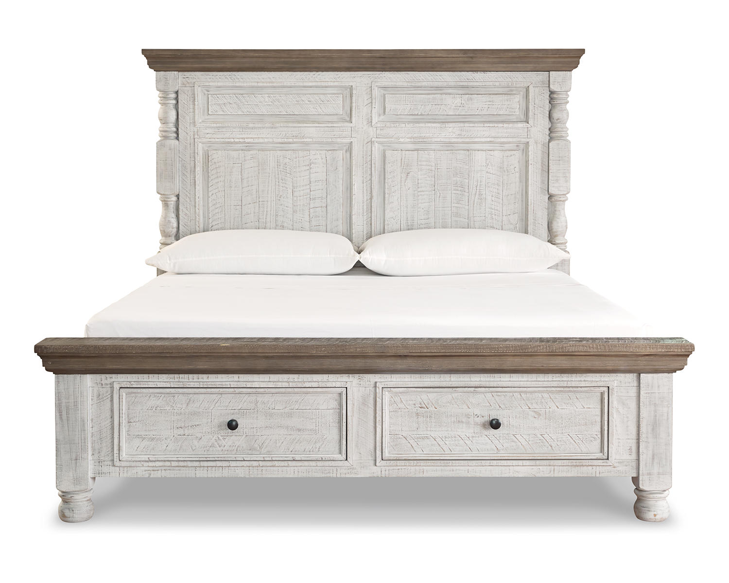 Havalance Queen Poster Bed with 2 Storage Drawers