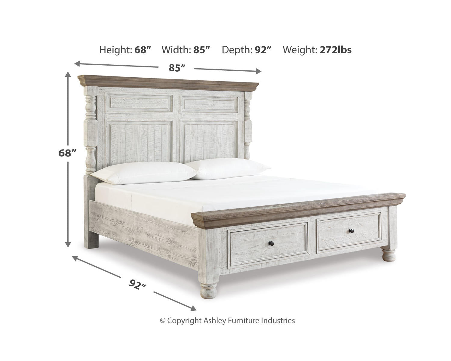 Havalance King Poster Bed with 2 Storage Drawers