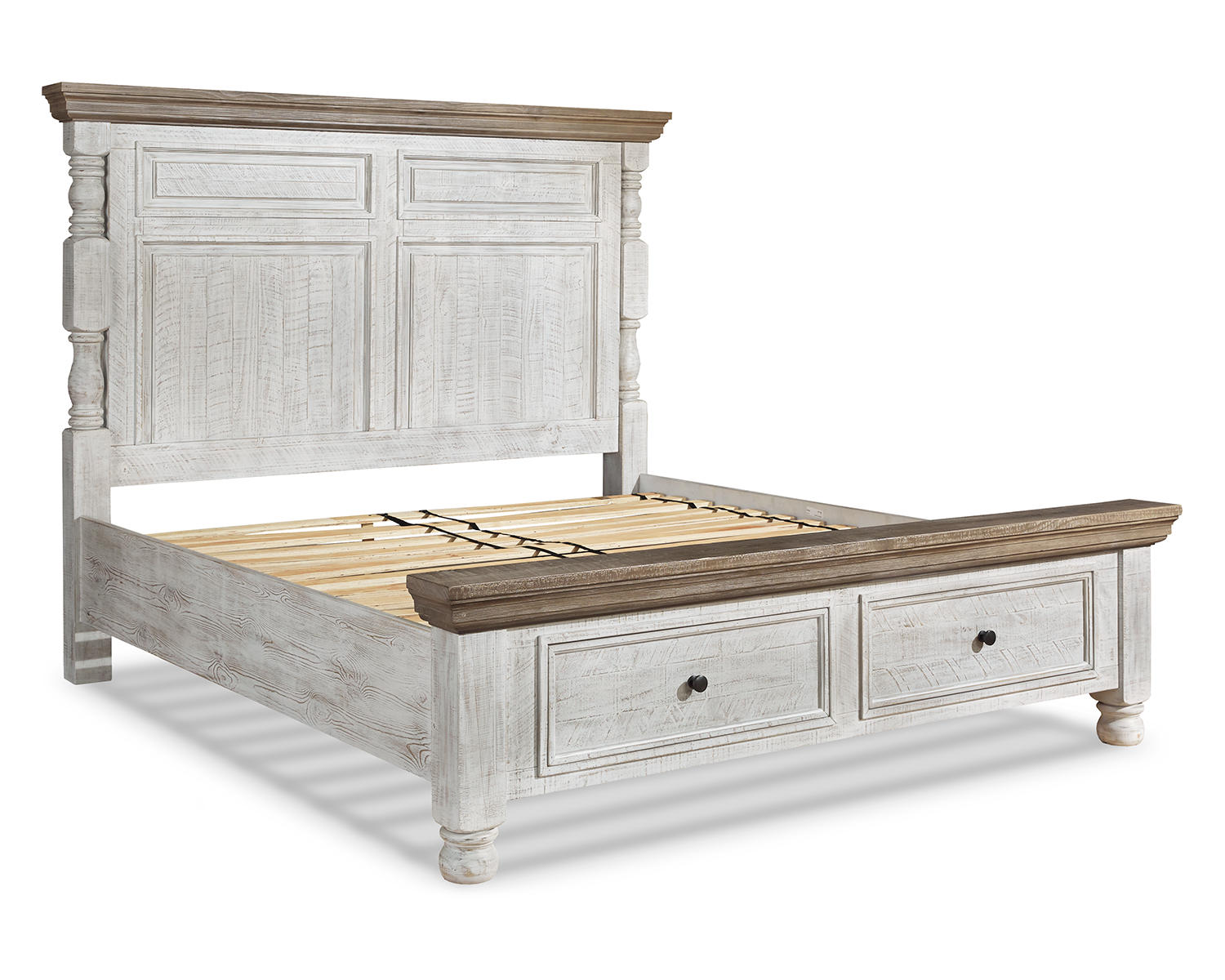 Havalance Queen Poster Bed with 2 Storage Drawers