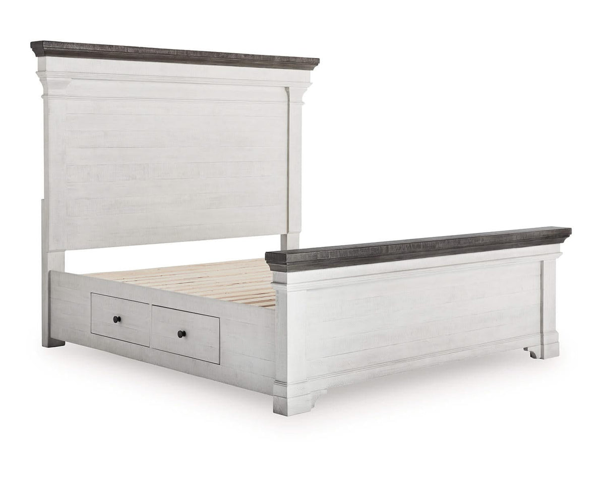 Cama King con almacenamiento y paneles Havalance