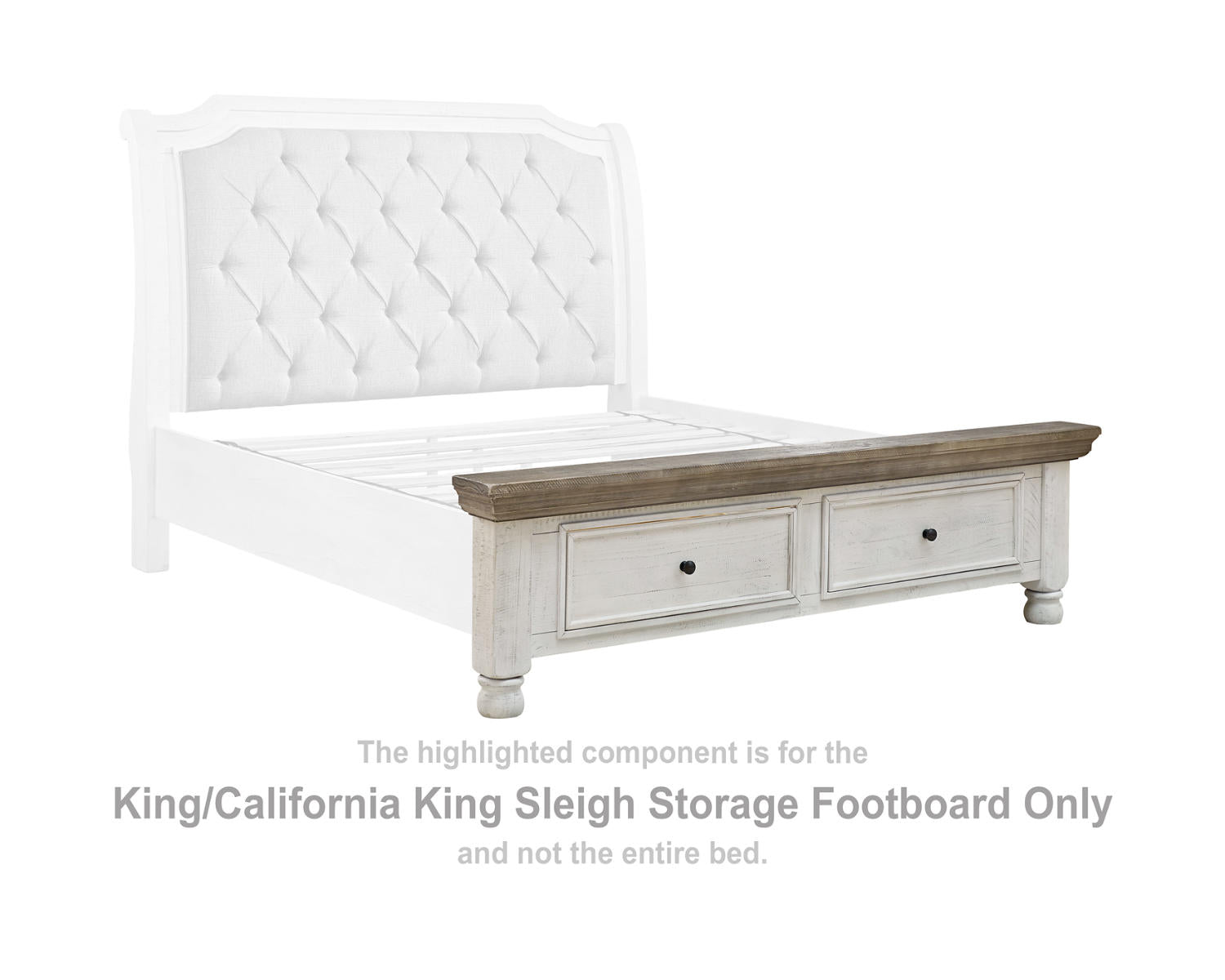Havalance King/California King Sleigh Storage Footboard