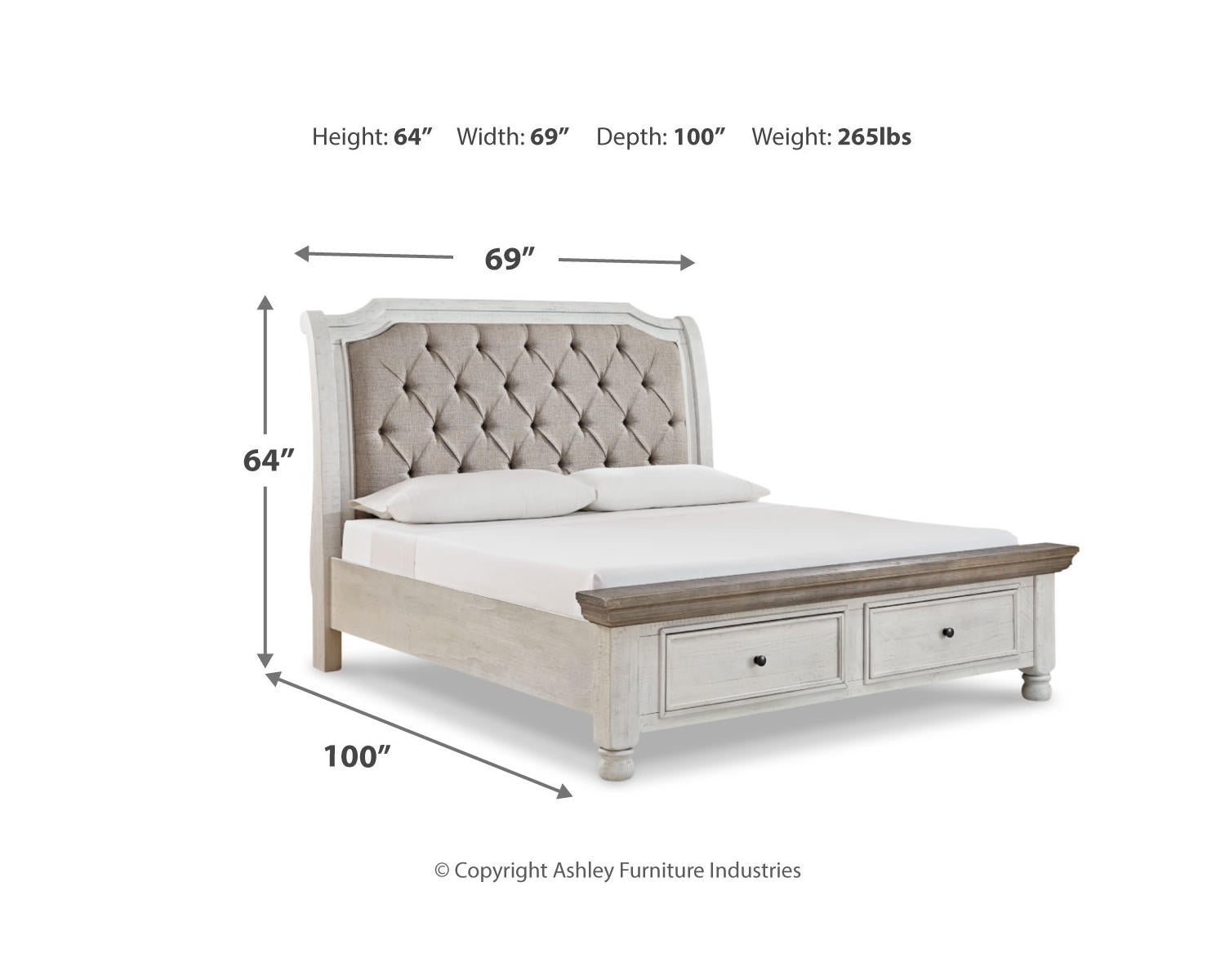 Havalance Queen Sleigh Bed with Storage, Dresser and Mirror