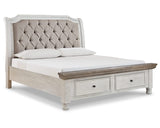 Havalance King Sleigh Bed with Storage, Dresser and Mirror