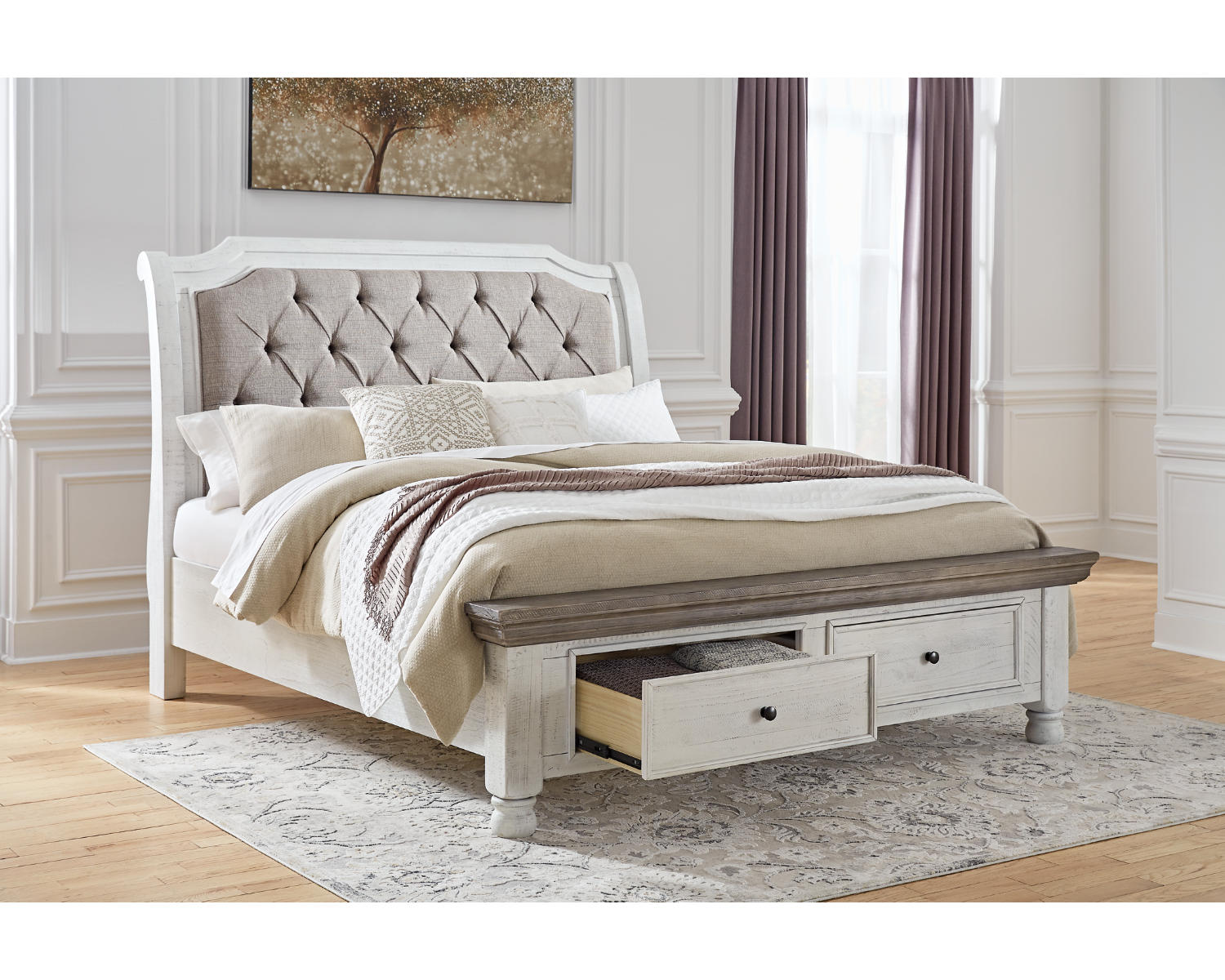 Havalance California King Sleigh Bed with Storage