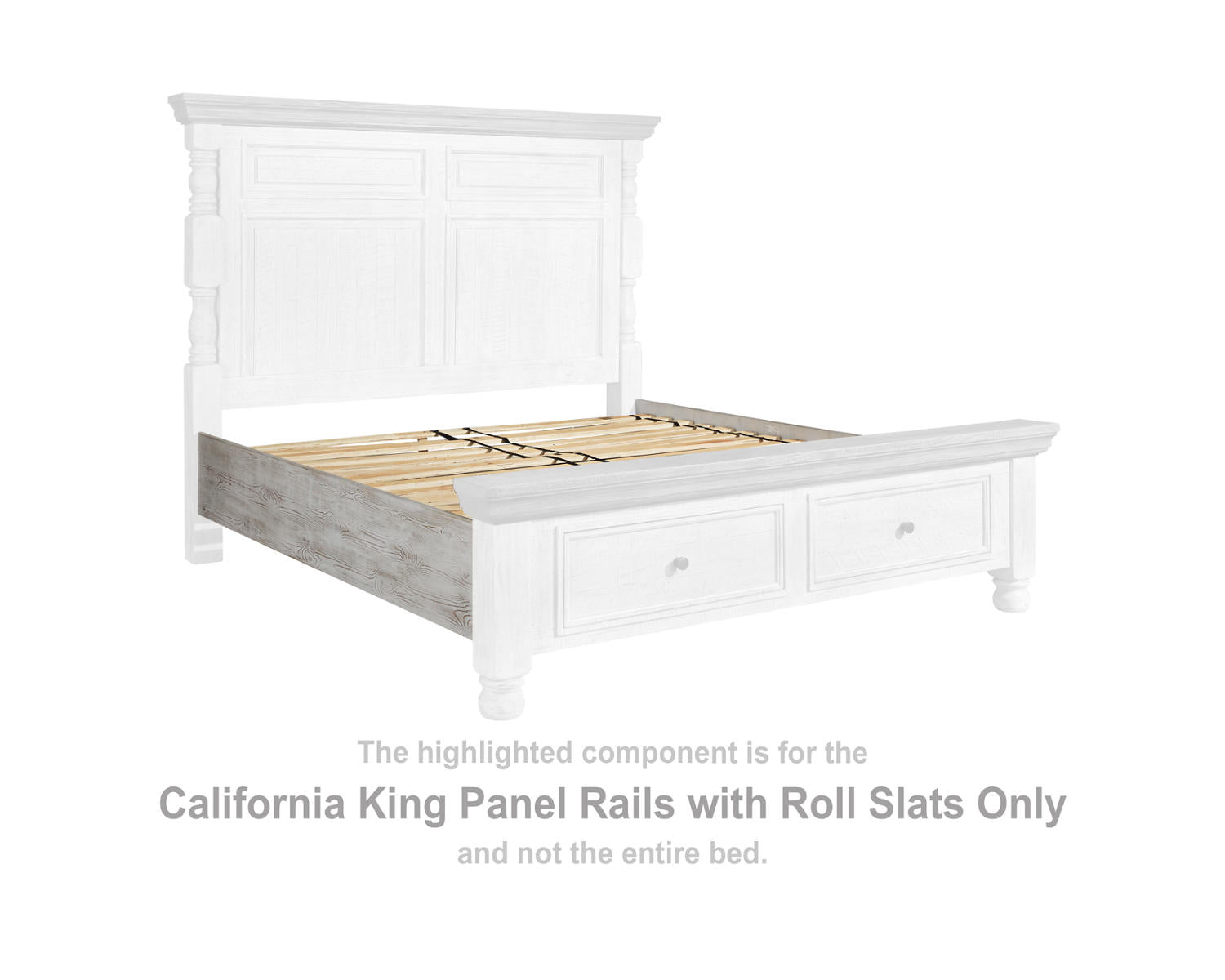 Havalance California King Panel Rails with Roll Slats