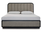 Cama King con paneles tapizados Rowanbeck