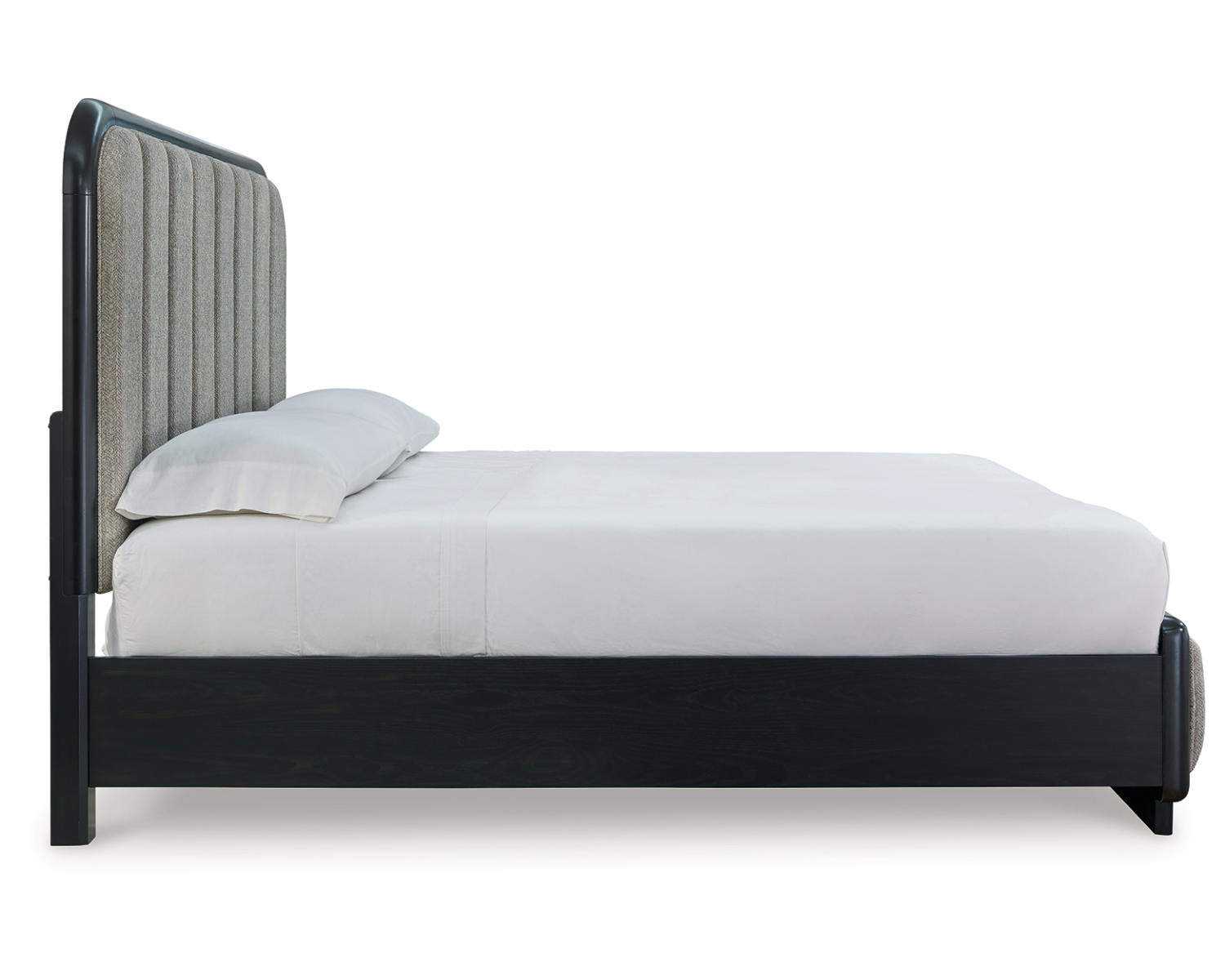 Rowanbeck King Upholstered Panel Bed, Dresser and Mirror