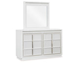 Chalanna Queen Upholstered Storage Bed, Dresser and Mirror