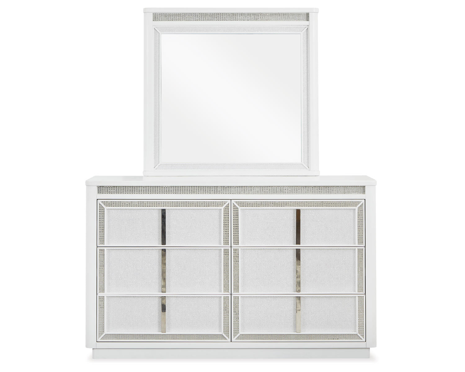 Chalanna Queen Upholstered Storage Bed, Dresser and Mirror