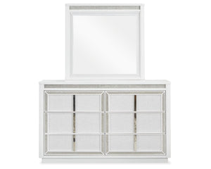 Chalanna Queen Upholstered Storage Bed, Dresser and Mirror