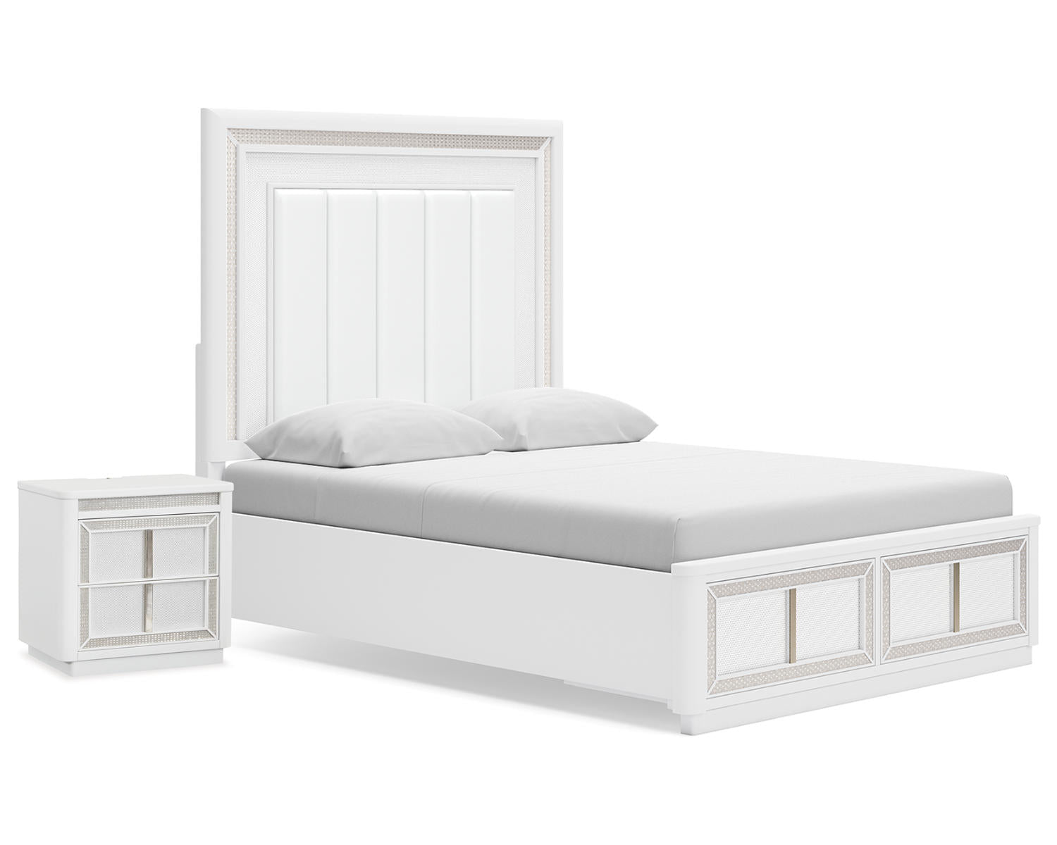 Chalanna Queen Panel Storage Bed and Nightstand