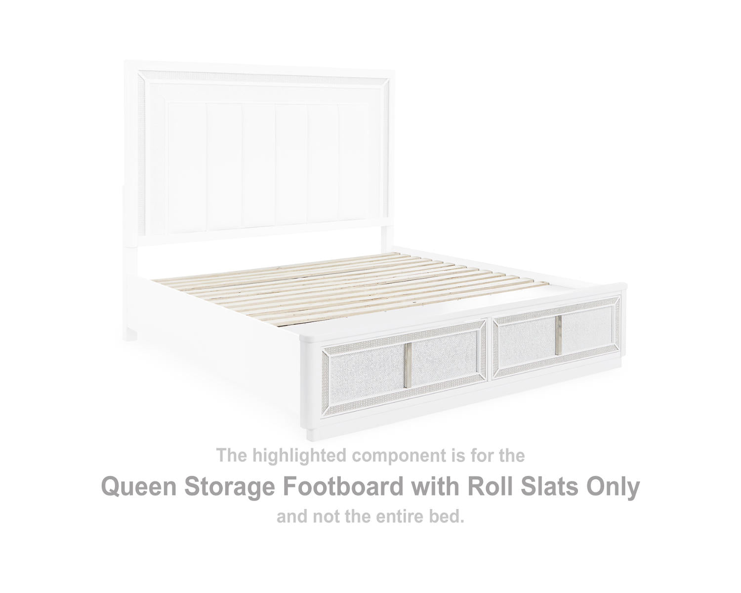 Chalanna Queen Storage Footboard with Roll Slats