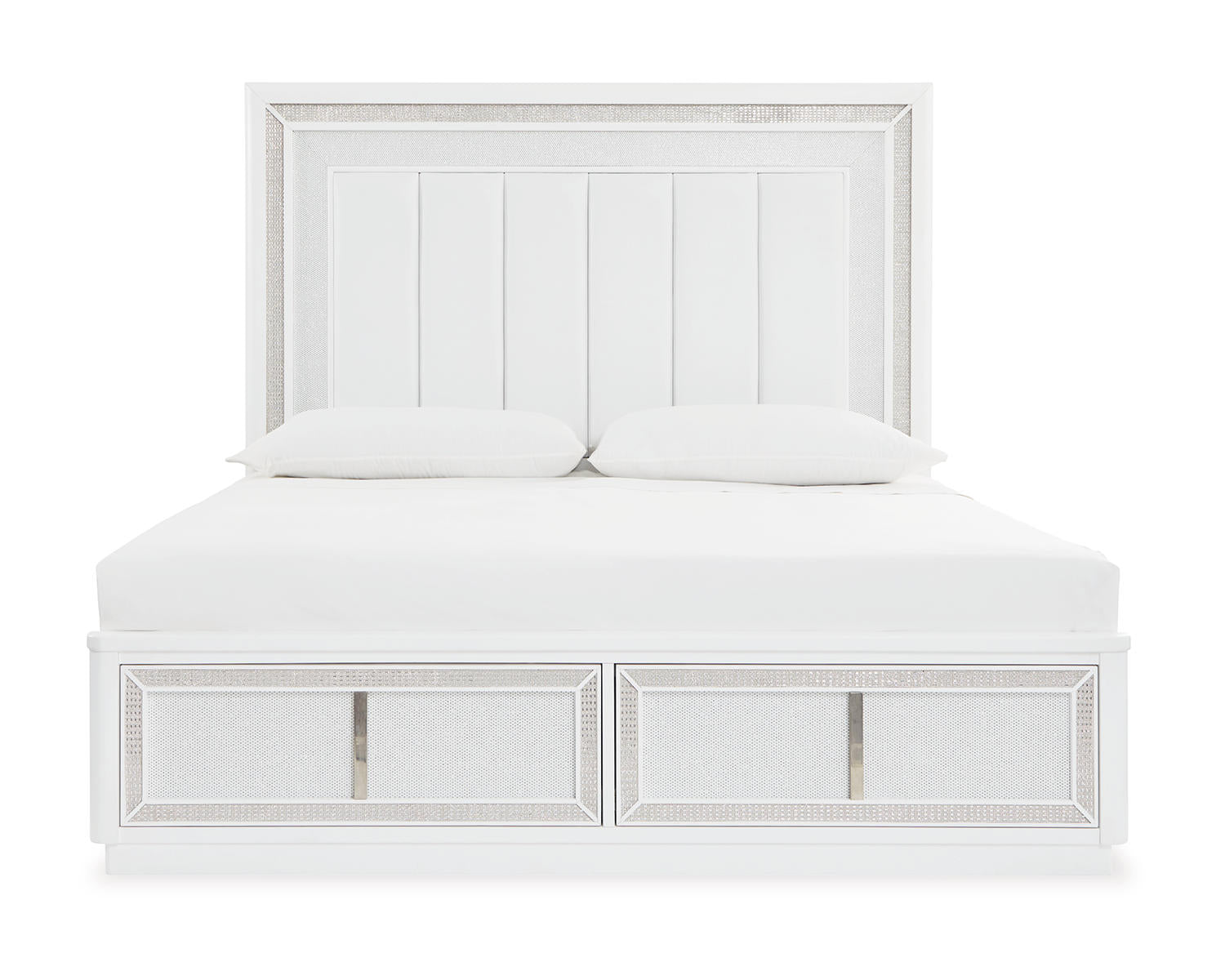 Chalanna Queen Upholstered Storage Bed, Dresser and Mirror