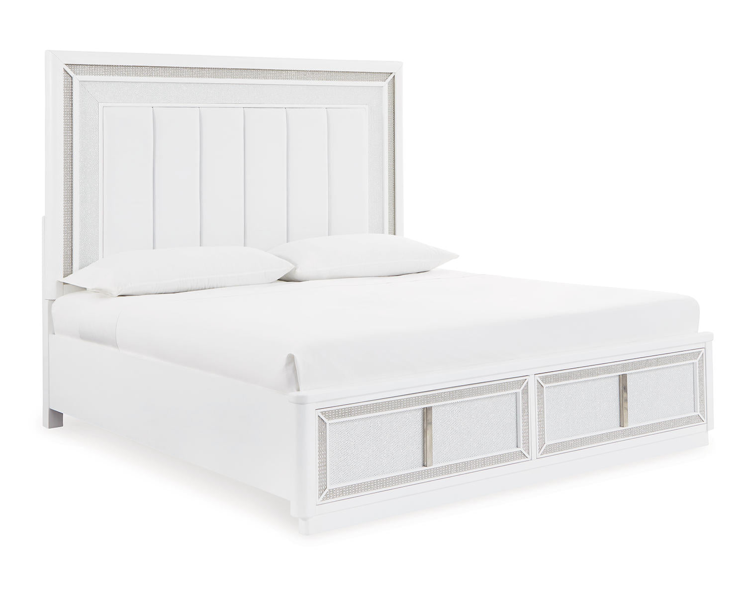Chalanna Queen Upholstered Storage Bed, Dresser and Mirror