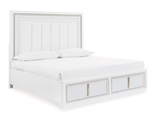 Chalanna Queen Upholstered Storage Bed, Dresser and Mirror