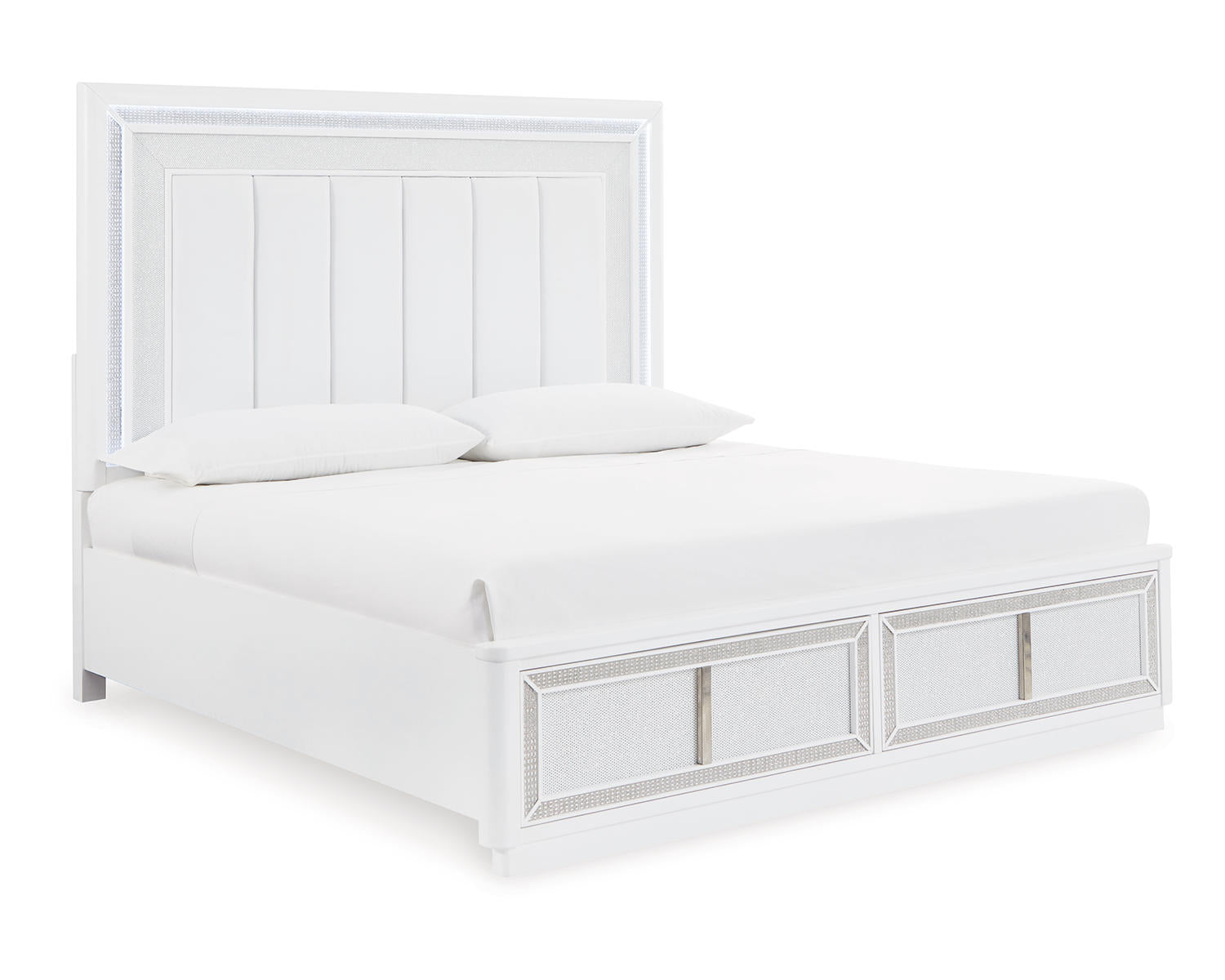 Chalanna Queen Upholstered Storage Bed, Dresser and Mirror
