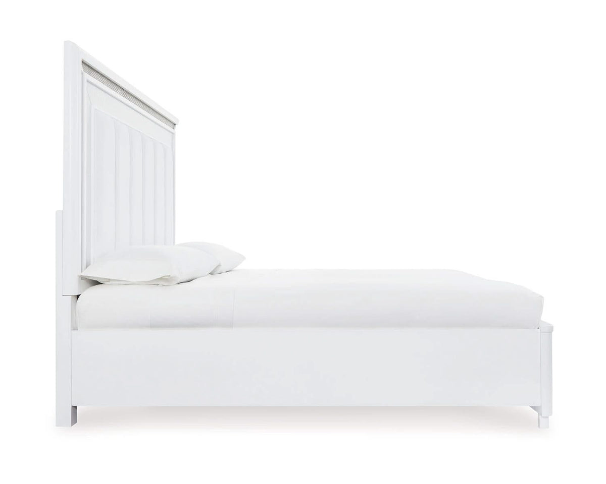 Cama tapizada Chalanna California King con almacenaje
