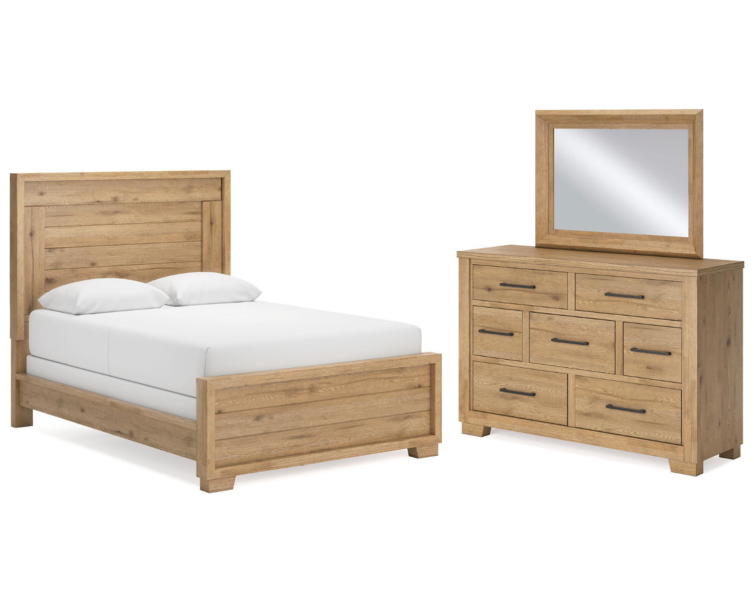 Galliden Queen Panel Bed, Dresser and Mirror