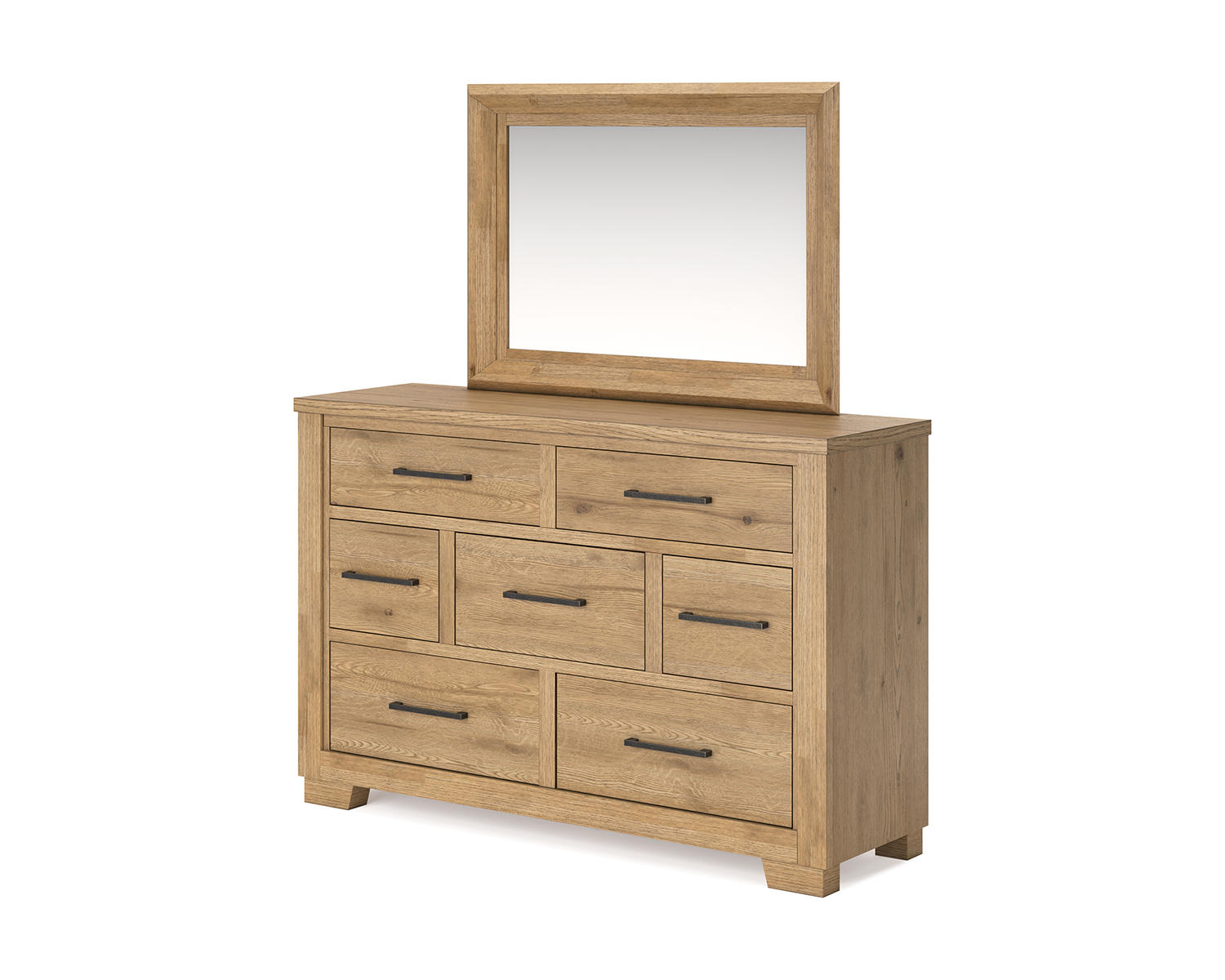 Galliden King Panel Bed, Dresser and Mirror
