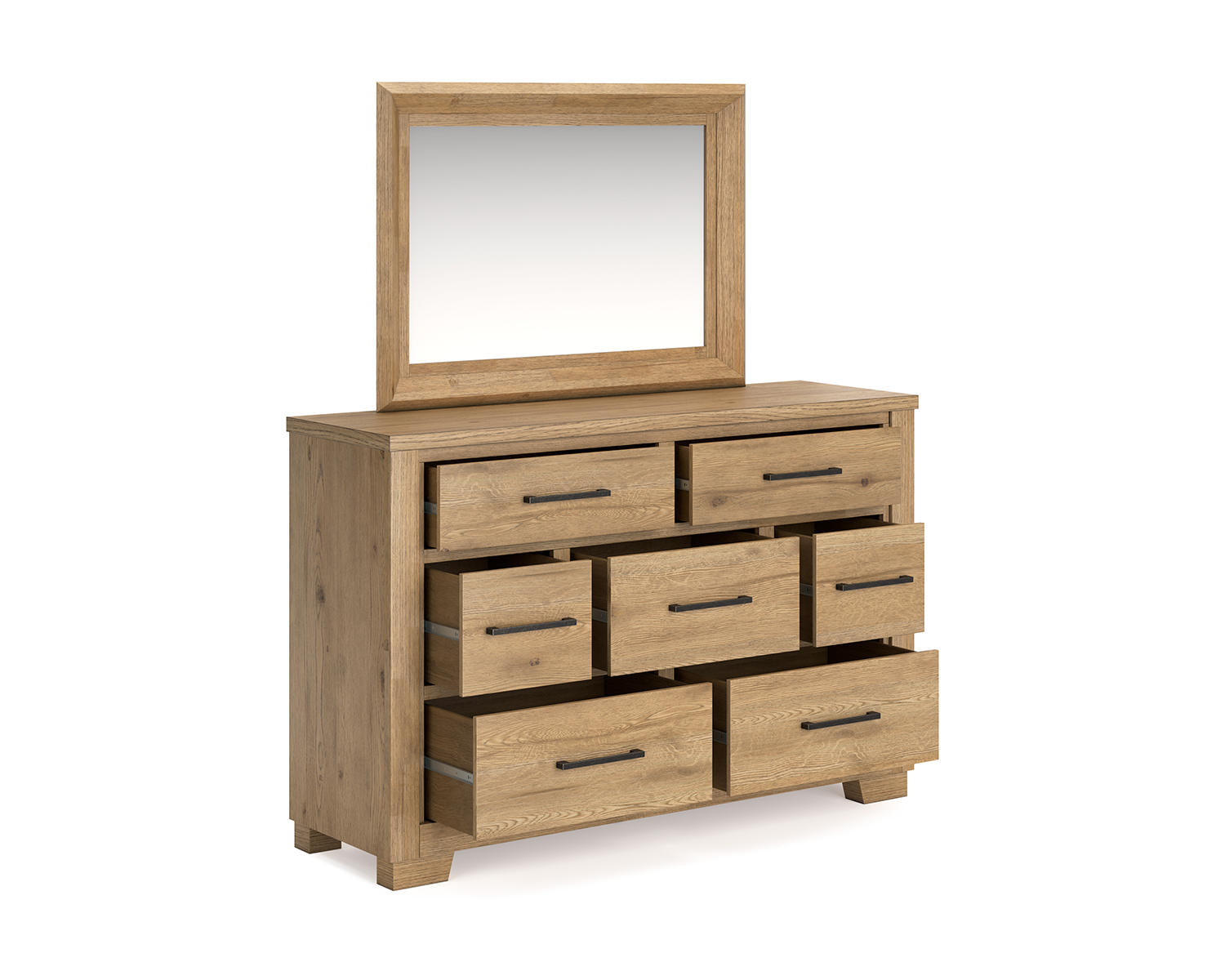 Galliden California King Panel Bed, Dresser and Mirror