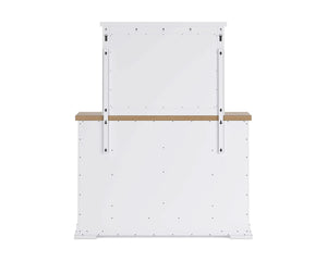 Cama King Ashbryn con almacenamiento, tocador, espejo y mesita de noche