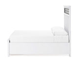 Cama Queen Ashbryn con almacenamiento, tocador y espejo