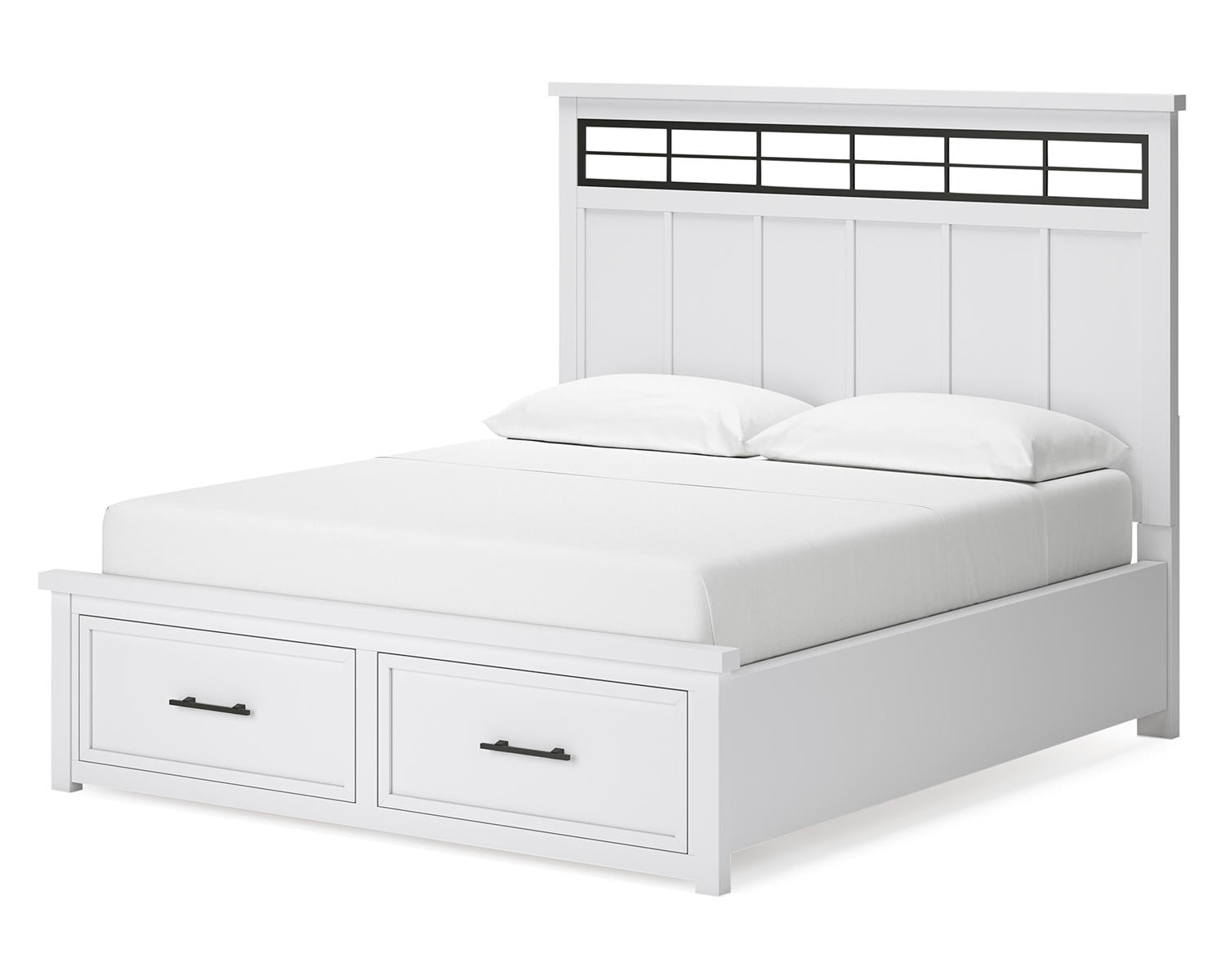 Ashbryn California King Panel Storage Bed, Dresser and Mirror