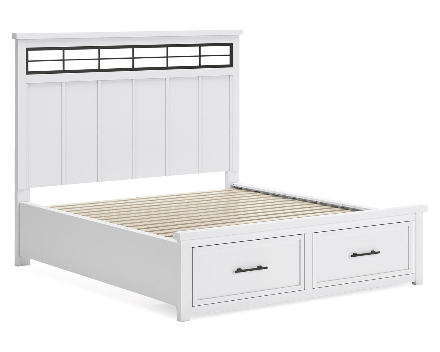 Ashbryn California King Panel Storage Bed, Dresser and Mirror