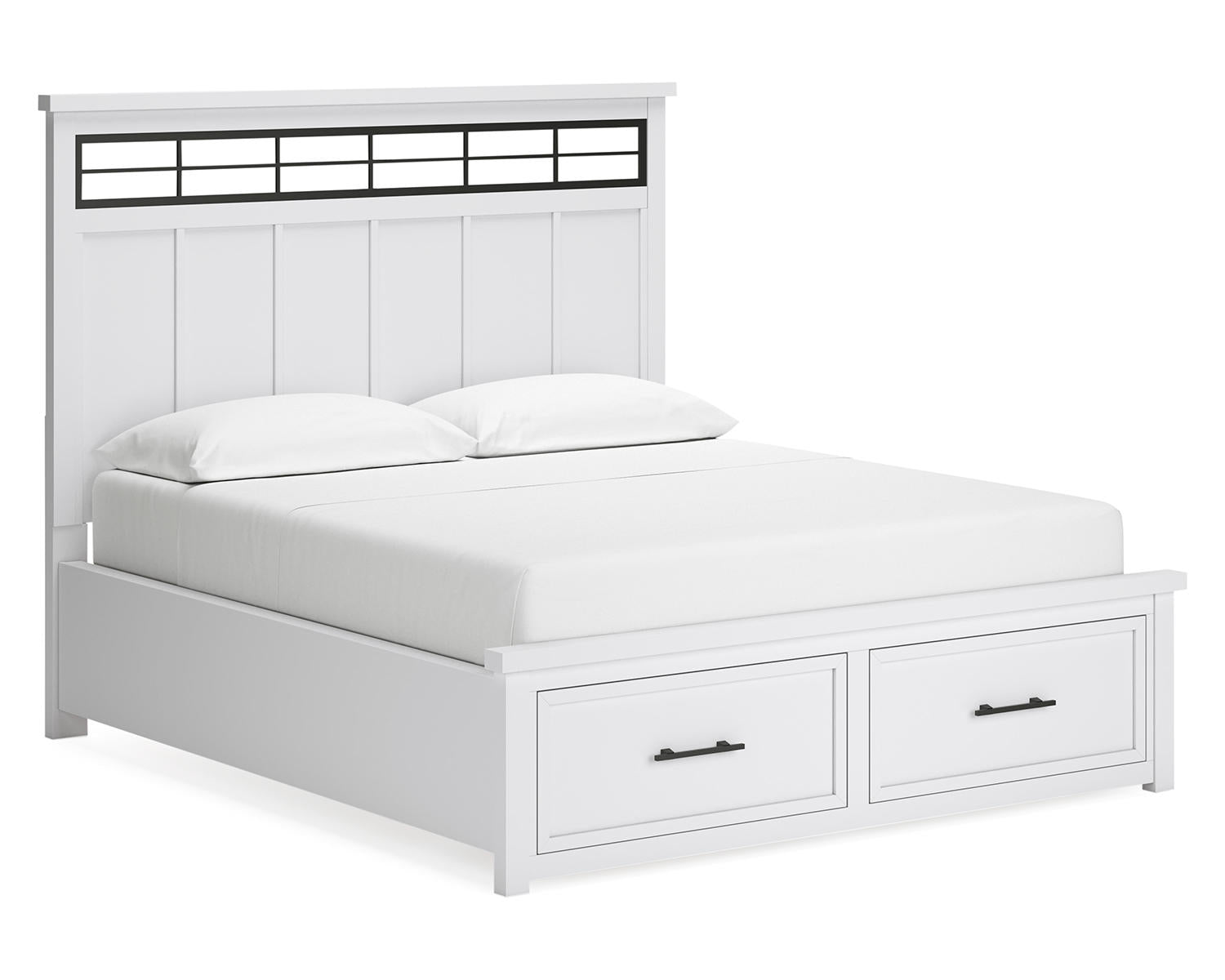 Ashbryn California King Panel Storage Bed, Dresser and Mirror