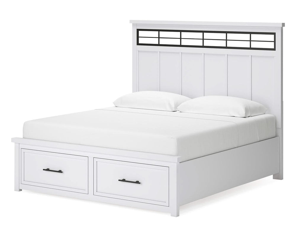 Cama Ashbryn King con almacenamiento y paneles