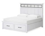 Cama Ashbryn King con almacenamiento y paneles