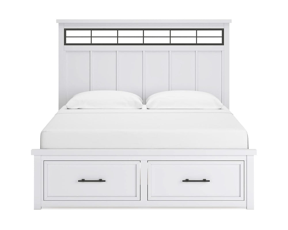 Cama Ashbryn King con almacenamiento y paneles