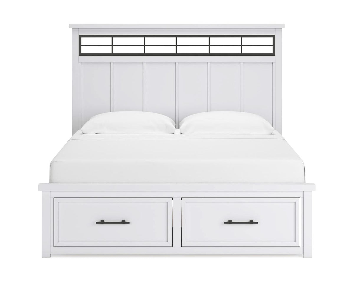 Cama Ashbryn King con almacenamiento y paneles
