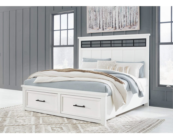 Cama Ashbryn California King con almacenamiento y paneles