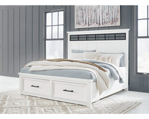 Cama Ashbryn King con almacenamiento y paneles