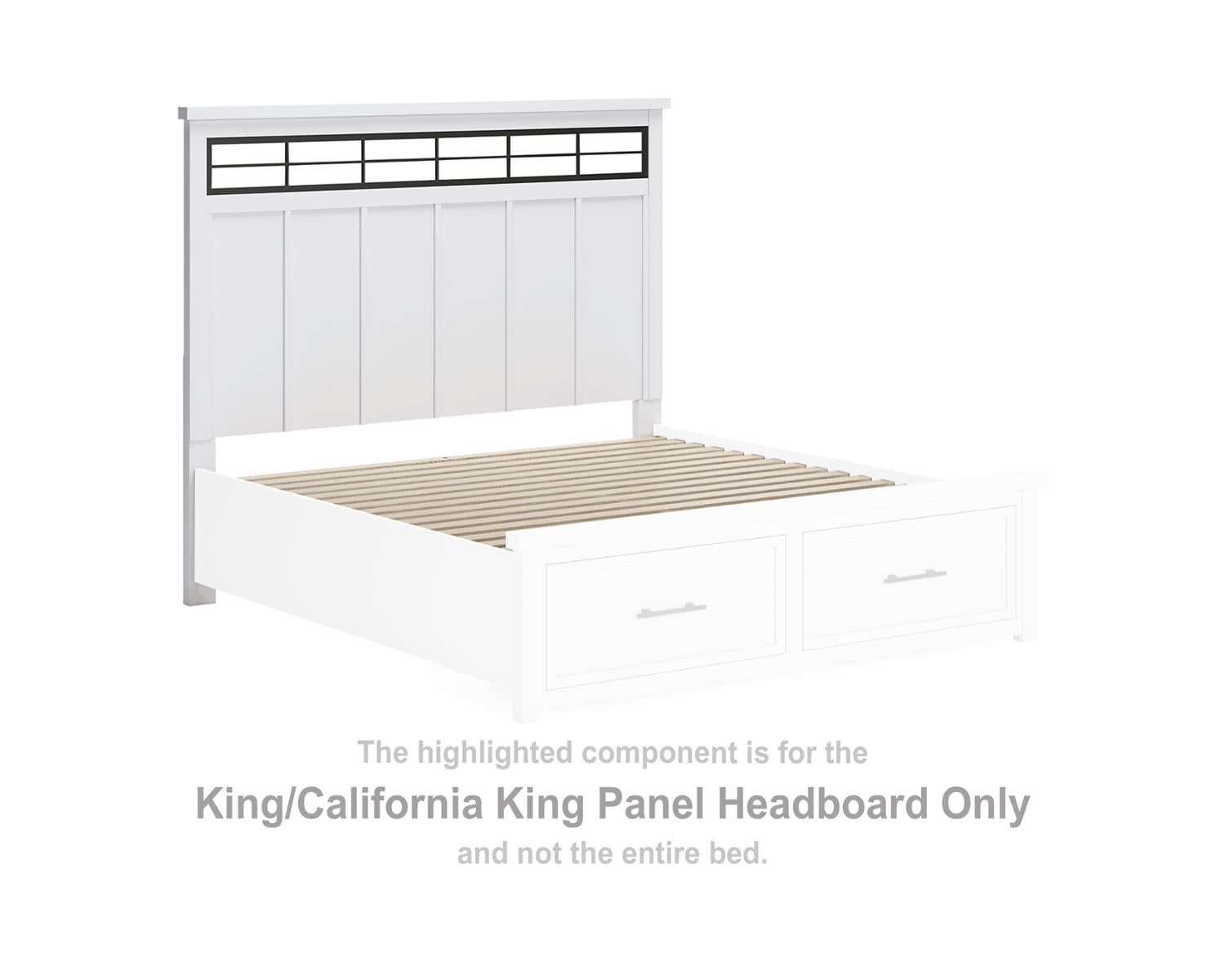 Ashbryn King/California King Panel Headboard with Roll Slats