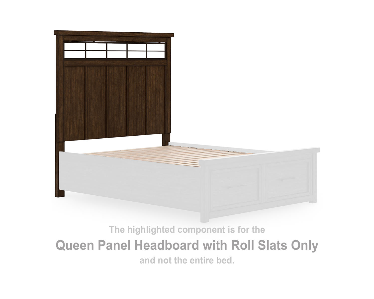 Taffenbrook Queen Panel Headboard with Roll Slats